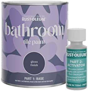 Rust-Oleum Blue Water-Resistant Bathroom Tile Paint in Gloss Finish - Evening Blue 750ml
