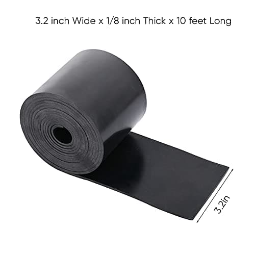 Neoprene Rubber Sheet Roll - 1/8 Inch Thick x 3.2 Inch Wide x 10 Feet Long Solid Rubber Gasket Seal for DIY Gaskets, Pads, Seals, Crafts, Flooring, Cushioning of Anti-Vibration, Anti-Slip