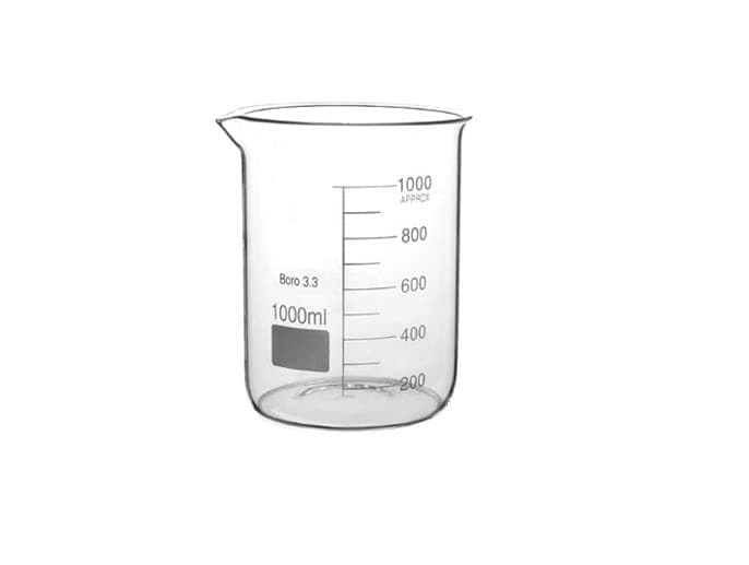 Boro 3.3 Glass Graduated Measuring Beaker for Lab or Kitchen (1000ml)