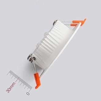 9W LED Recessed Ceiling Spotlights, 3000K Warm White Ultra Slim Panel Light, Cut Φ90-100mm, AC110-240V Round Downlights for Living Room Office, 12 Pack