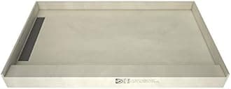 Tile Redi WF4272L-PVC Shower Pan with Left Drain- Single Curb Shower Base, 2" PVC Drain, and Grate Included, 72" Width x 42" Depth