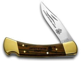 Buck 110 Folding Hunter Army 1/500 Custom Pocket Knife Knives