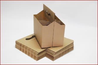 Six Pack Bottle Kraft/Natural Cardboard Carrier Boxes for 12oz Beer or Soda Bottles (Pack of 24)