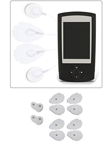 TENS Unit 16 Modes Pain Relief Portable Electro Massage Therapy Device Pulse Impulse Massage Black Device Extra (8+4) Replacement Pads