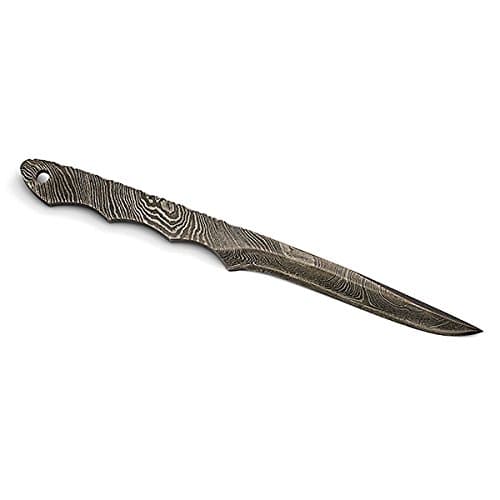 BucknBear Custom Handmade Letter Opener 1095 Damascus Fixed Blade (File Work on Spine)