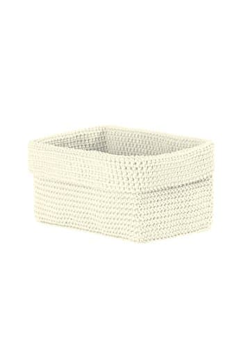 Heritage Lace Mode Crochet Basket, 8" x 5" x 6", Cream
