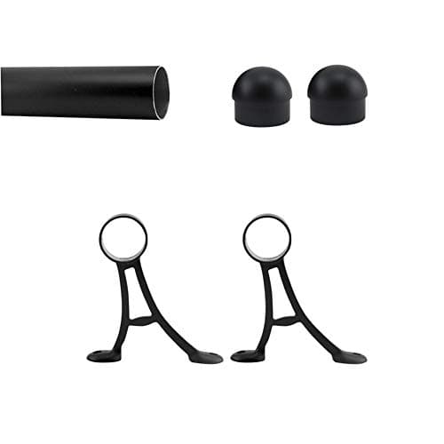 KegWorks Bar Foot Rail Kit - Matte Black - Includes: 2" Outside Diameter Tubing, (2 to 3) Floor Brackets, (2) Domed End Caps