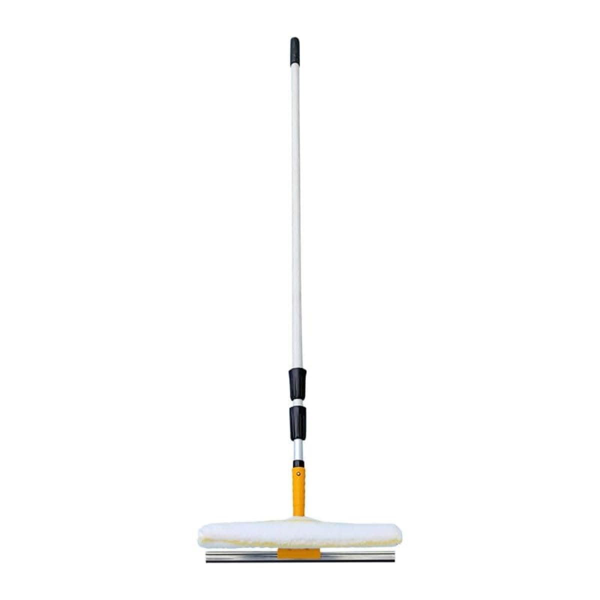 Connecticut Solar - Solar Panel/Glass/Window Cleaning Brush and Kit with 2 in1 Microfiber Washing Brush and Rubber Viper Brush - 4 Meter fed Telescopic Pole (4 Meter)