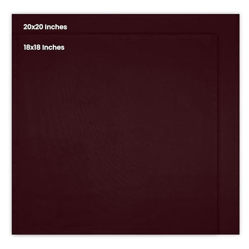 Utopia Kitchen Cloth Napkins 18 by 18 Inches, 12 Pack Burgundy Dinner Napkins, Cotton Blend Soft Durable Napkins