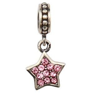 Everbling Star Dangle Light October Birthstone 925 Sterling Silver Bead Fits European Charm Bracelet
