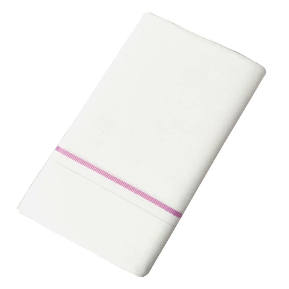 KITEX- SMARTLINE WHITE SINGLE DHOTI NARROW BORDER - VIOLET COLOUR