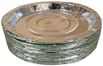 KAM Home Disposable Paper Pattal Plate, 7-Inch, Silver (50)
