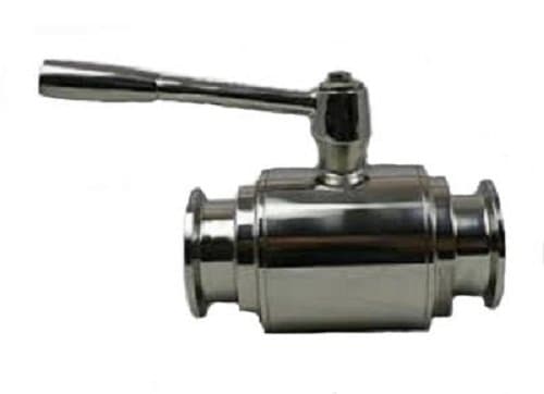 1" Bore Ball Valve with 1. 5" Tri Clamp Sanitary Fittings, Stainless Steel 304