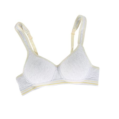 Jeteway Big Girls' 7-16 Slim Softi Cup Hasp Small Vest Design Wireless Bra (34, Yellow)