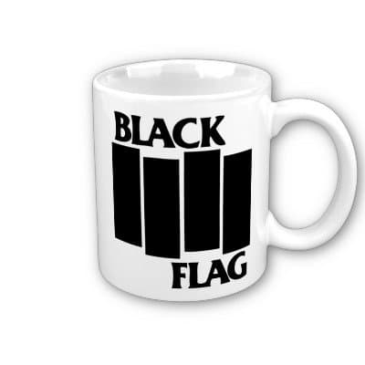 Black Flag Punk Rock Band Coffee, Hot Coco, Tea Mug, Includes Pinback Buttons And Gift Box.