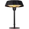 Lowry LTTPTH3 1.5KW 70 cm High Outdoor Black Table Top Electric Garden Patio Heater with Halogen Heating Element, Manual Pull Cord Control & Weighted Base