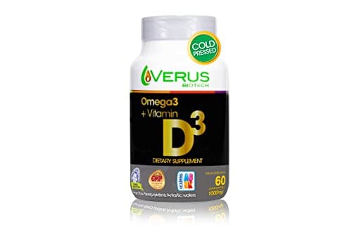 Verus Omega 3 Fish Oil Cold Pressed + D3 Vitamin 100% Natural 60 Softgels