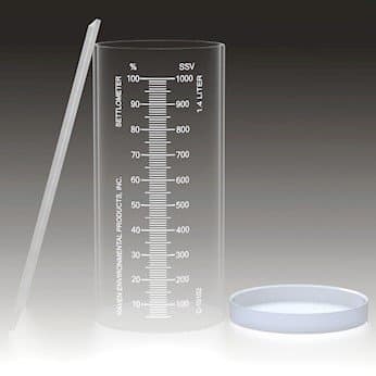 - C-10102 Settlometer Kit, Acrylic, 1.4 L, Dual Scale% Solids and SSV