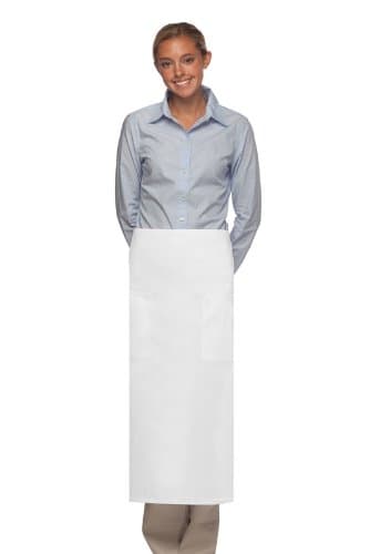 DayStar 512 Two Pocket Full Bistro Apron|White|BULK DISCOUNTS!