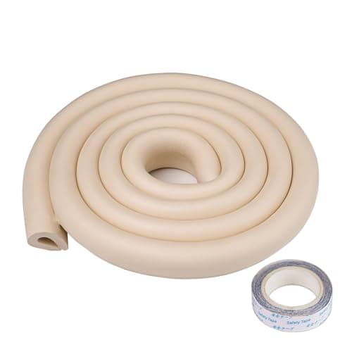 U Shape Edge Protectors For Glass Coffee Table,Foam Baby Proofing Safety Bumper Guard Strip,Corner Protectors For Kids,Extra Thick,Suitable For Furniture Fireplace,6.5 Ft/2m (Round(U-Type Beige))