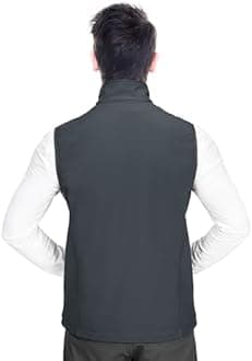33,000ft Mens Softshell Gilet Activewear Vests Windproof Fleece Lined Outerwear Zipped Pockets Sleeveless Softshell Jacket for Leisure, Golf, Travelling