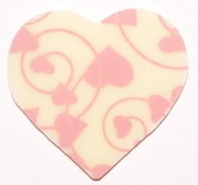White Chocolate Valentine Hearts/Pink Line(20pcs)