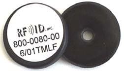RFID Inc 22mm diameter potted Disk Tag, w/center hole. Part No. 800-0080-01