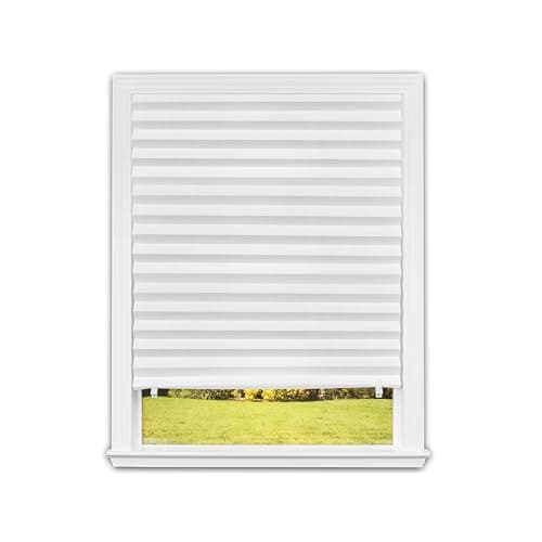 Redi Shade No Tools Original Light Filtering Pleated Paper Shade White, 48" W x 72" L, 6 Pack