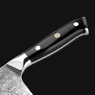 9-Piece Kitchen Utensils Set Damascus Kitchen Knife Set, 67-Layer V-Gold-10 Steel - Slicing & Cutting, Never Needs Sharpening, Dishwasher Safe