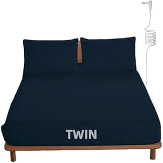 OKOHEY Grounding Fitted Sheets with 15ft Earthing Cord, Twin Size, 90% Organic Cotton + 10% Silver Fiber, Soft & Breathable Grounded Sheet for Better Sleep and Enhanced Wellness, Dark Blue