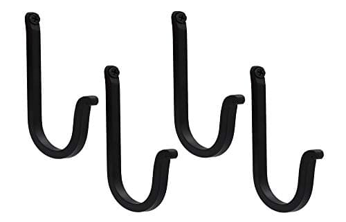 THDC Single Prong Wrought Iron Hooks, Vintage Hand Forged Iron Curved Metal Fasteners – Decorative Colonial Wall Décor, Heavy Duty Wall Hooks, Hangers for Keys, Coats, Robe, Bags, Home, Kitchen (4)