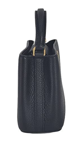 Tory Burch 145357 Britten Black With Gold Hardware Leather Women's Micro Satchel Bag, Black