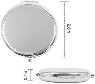 Magnifying Compact Mirror for Purses with 2 x 1x Magnification,HREW Folding Mini Pocket Double Sided Travel Makeup Mirror,Perfect for Purse, Pocket and Travel (Silver)