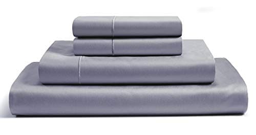 CHATEAU HOME COLLECTION 100% Pima Cotton 4-Piece Sheet Set 500 Thread Count 16 inch Deep Pockets (fits Upto 18" mattresses) Solid Sateen Weave Hotel Luxury Soft Comfort Bedding (King, Charcoal)