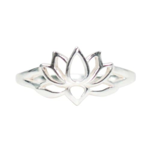 Open Design Lotus Blossom Flower Ring in Sterling Silver, Available in Sizes 5, 6, 7, 8, and 9, 7226