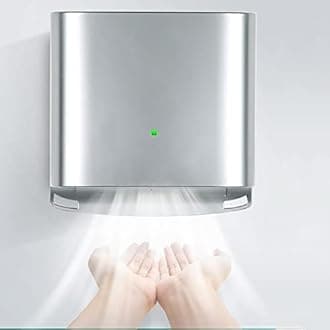 Automatic Induction Hand Dryer, 1250W Electric Bathroom Hand Dryer with 80m/s Wind Speed, Commercia Toilet Hand Dryers, Adjustable Hot and Cold, Constant Temperature Silver
