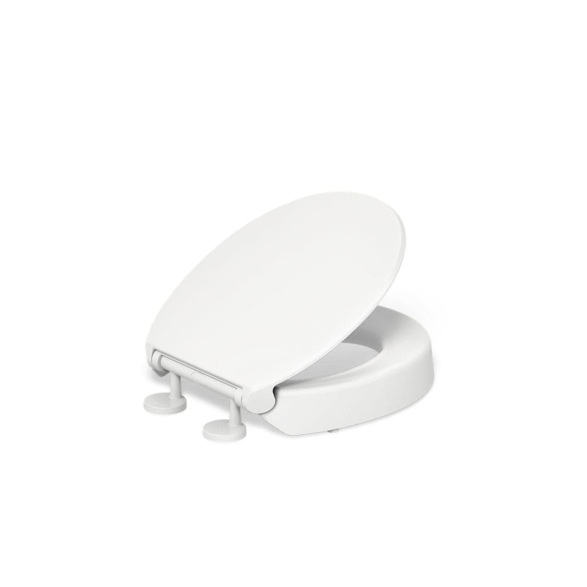 Hyten Elevated Quiet-Close Round-Front Toilet Seat, White