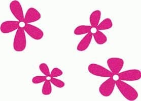 Pink Flowers Fuzzeez Decals Sticker