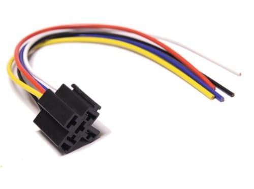 Absolute USA 5-Pin 12 VDC Interlocking Relay Socket with 12-Inch Lead