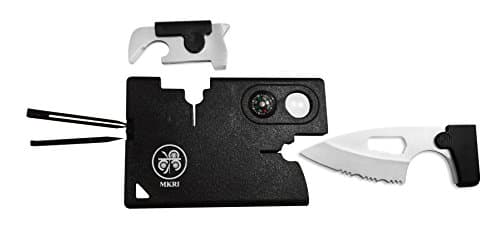 10 in 1 Multitool by MKRI|Credit Card Folding Pocket Knife Tool|Ultimate Survival Military UtilityKit|Lightweight Case Holder|Wallet Emergency Safety Set for Camping, Hiking, Scouts