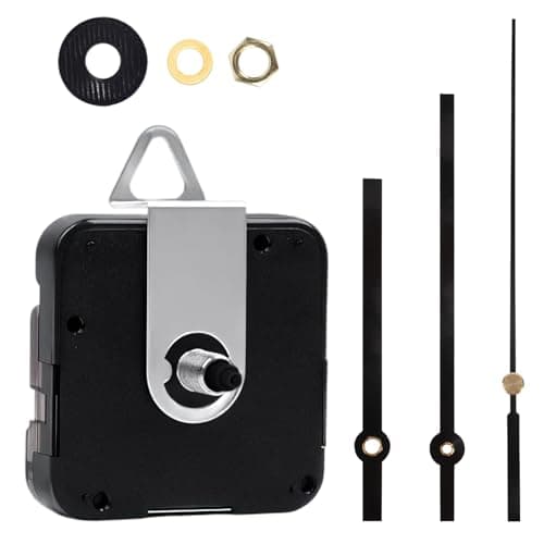 QLOUNI Ultra Silent Quartz Clock Movement, Clock Mechanisms with Hands Battery Powered, Wall Clock Mechanism Motor Replacement DIY Repair Parts, 2/5 Inch Maximum Dial Thick