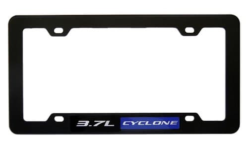 Black License Plate Tag Frame with Blue Black 3.7L Cyclone Liter Real Aluminum Engine Hood Emblem Badge Nameplate for Mazda 6 CX-9 CX9 MZI Lincoln MKS MKT MKX Ford Edge Sport F-150 F150 Mustang Rare