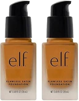 e.l.f. Flawless Finish Foundation, Lightweight & Medium Coverage, Semi-Matte Finish, Chai, 0.68 Fl Oz (20mL) (Pack of 2)