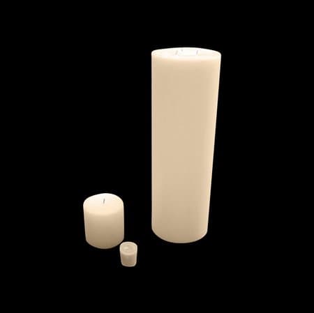 Large Pillar Candle - Ivory, 6x18, Unscented, Hand Poured (3 wick)