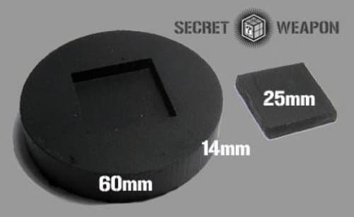 Secret Weapon Miniatures 60mm Round Display Plinth w/25mm Square Inset Puck