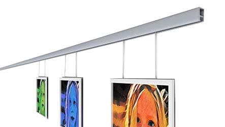 Clip-Rail Gallery Picture Hanging System Kit Silver (8 Meter (26.24 Feet))