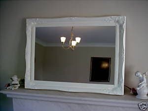 Gloss White Large Shabby Chic Antique Style Mirror - 26" X 36" Overall Size (65cm X 90cm) - TV Show Supplier - Best Price ON Amazon - ONLY Available from SHABBY CHIC MIRRORS
