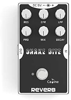 Caline Digital Reverb Pedal Guitar Effects Pedal True Bypass with Aluminum Alloy Housing CP-26 Snake Bit, Black