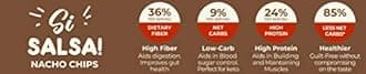 Nutribarn High Protein Low Carb Salsa Nachos 480 Gms | 25% Protein | 1.7g Net Carbs | Lab Tested Low GI 19 | Diabetic Friendly, Weight Management Nacho Chips | 60g (Pack of 8)