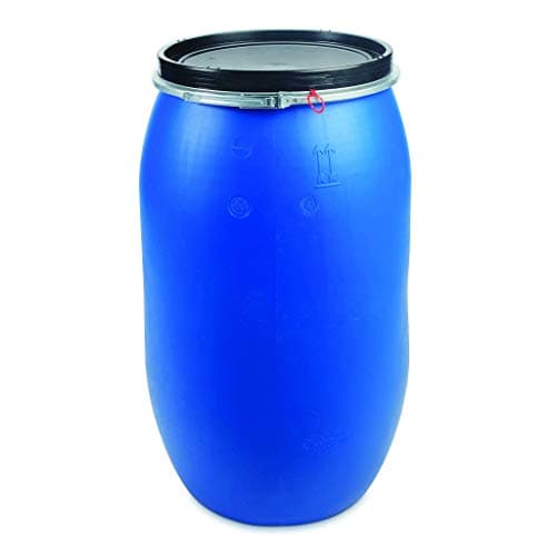 220 L Ltr Litre Plastic Blue Open Top Keg Drum Barrel for Storage Food Grade with Lid UN Approved Shipping Food Cooking